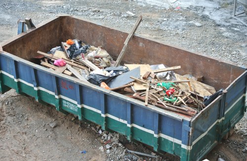Commercial waste removal van parked on a Tooting street