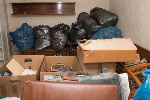 Satisfied business owners after waste removal